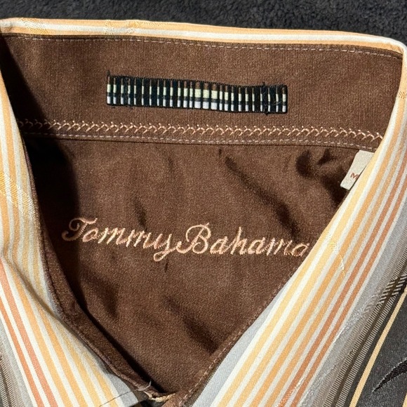 Tommy Bahama Silk Striped Long Sleeve Button Up Shirt Menswear Patterned Large - Picture 2 of 11